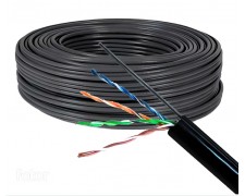 Cable UTP Signotel Cat 5e Exterior 100% cobre Doble Vaina Con Portante (x 100m)