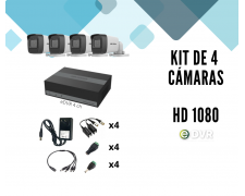 KIT eDVR 4 Canales + 4 Camaras 1080lite + Accesorios