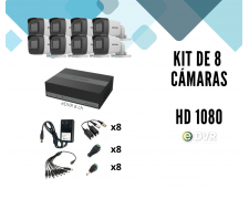 KIT eDVR 8 Canales + 8 Camaras 1080lite + Accesorios