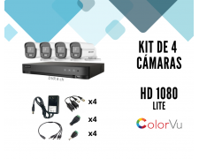 KIT DVR 8 Canales + 4 Camaras Color Vu + Accesorios