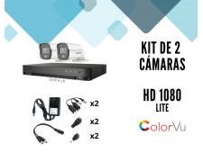 KIT DVR 4 Canales + 2 Camaras Color Vu + Accesorios