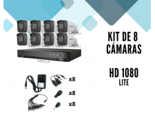 KIT DVR 8 Canales + 8 Camaras 1080lite + Accesorios