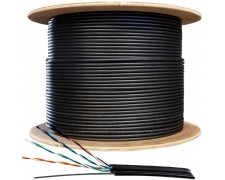 Cable UTP Signotel Cat 5e Exterior 100% cobre Doble Vaina Con Portante (x 500m)