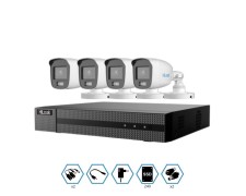 Kit Hilook Grabador + 4 Camaras 2mp Vision Nocturna A Color + Disco 240gb Completo