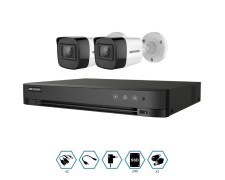 Kit Hikvision Grabador + 2 Camaras 2mp Vision Nocturna + Disco 240gb + Accesorios