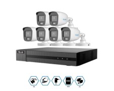 Kit Hilook Grabador + 6 Camaras 2mp Vision Nocturna A Color + Disco 480gb Completo