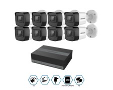 KIT HIKVISION GRABADOR EDVR + 8 CAMARAS 2MP VISION NOCTURNA + DISCO 480GB COMPLETO
