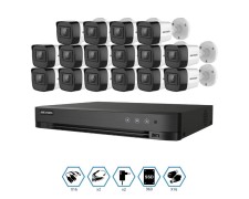 KIT HIKVISION GRABADOR + 16 CAMARAS 2MP VISION NOCTURNA + DISCO 960GB COMPLETO