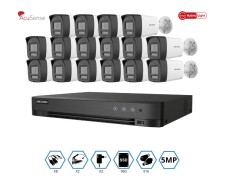 KIT HIKVISION GRABADOR + 16 CAMARAS 5MP VISION NOCTURNA A COLOR + DISCO 960GB COMPLETO