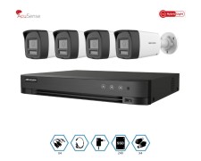 KIT HIKVISION GRABADOR + 4 CAMARAS 2MP VISION NOCTURNA A COLOR CON AUDIO + DISCO 240GB COMPLETO