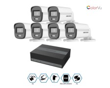 KIT HIKVISION GRABADOR EDVR + 6 CAMARAS 2MP VISION NOCTURNA A COLOR + DISCO 480GB COMPLETO