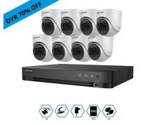 Promo Kit Hikvision Grabador-70% + 8 Camaras 2mp Domo Metalica Vision Nocturna + Disco 480gb Completo