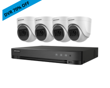 Promo Kit Hikvision Grabador -70% + 4 Camaras 2mp Domo Plastica Vision Nocturna S/A