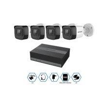 KIT HIKVISION GRABADOR EDVR + 4 CAMARAS 2MP VISION NOCTURNA + DISCO 480GB COMPLETO