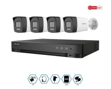 KIT HIKVISION GRABADOR + 4 CAMARAS 2MP VISION NOCTURNA A COLOR CON AUDIO + DISCO 240GB COMPLETO
