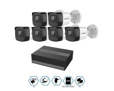 KIT HIKVISION GRABADOR EDVR + 6 CAMARAS 2MP VISION NOCTURNA + DISCO 480GB COMPLETO