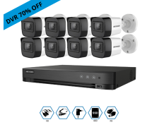 Promo Kit Hikvision Grabador-70% + 8 Camaras 2mp Bullet Metalica Vision Nocturna + Disco 480gb Completo