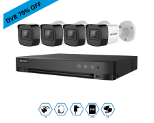 Promo Kit Hikvision Grabador-70% + 4 Camaras 2mp Bullet Metalica Vision Nocturna + Disco 240gb Completo