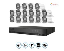 KIT HIKVISION GRABADOR + 16 CAMARAS 2MP VISION NOCTURNA A COLOR + DISCO 960GB COMPLETO